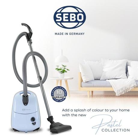 SEBO AIRBELT E2 Turbo Pastel Blue Canister Vacuum