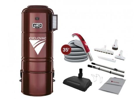 CYCLOVAC PRHD925EP35XB- Central vacuum HD925 hybrid with electric attachment kit 110/24V with Super Luxe brush 12 in. combo.
