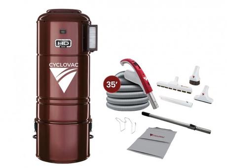 CYCLOVAC PRHD925ON35XX- Central vacuum HD925 hybrid with attachment kit 24V including Super Luxe brush 12 in. combo.