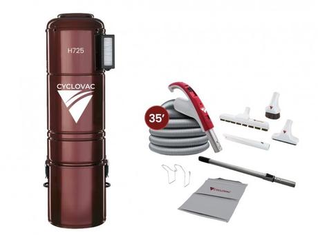 CYCLOVAC PRH725ON35X_ - Central vacuum 725 - Hybrid with attachment kit Super Luxe - 35 ft combo.