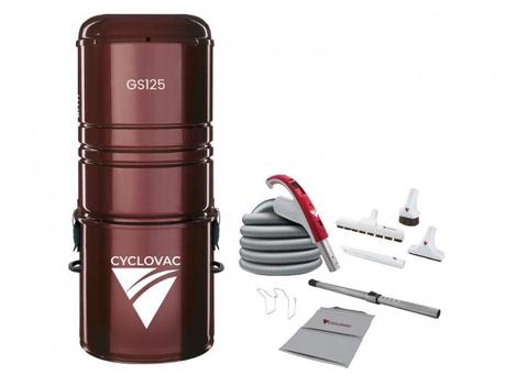 CYCLOVAC PROS125ON3-XX- Central vacuum 125 with bag including attachment kit 24V with Super Luxe brush 12 in.